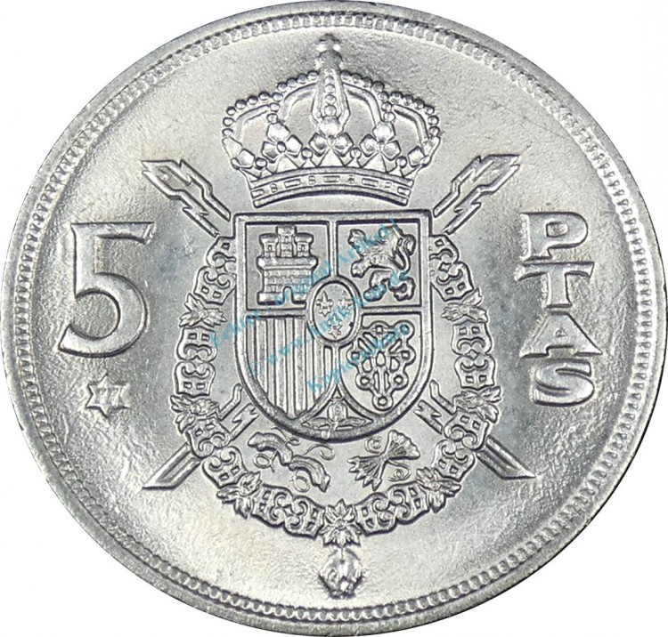 Spanien , Münze 5 Pesetas 1975 -Juan Carlos I.- KM.807 vz -0239-