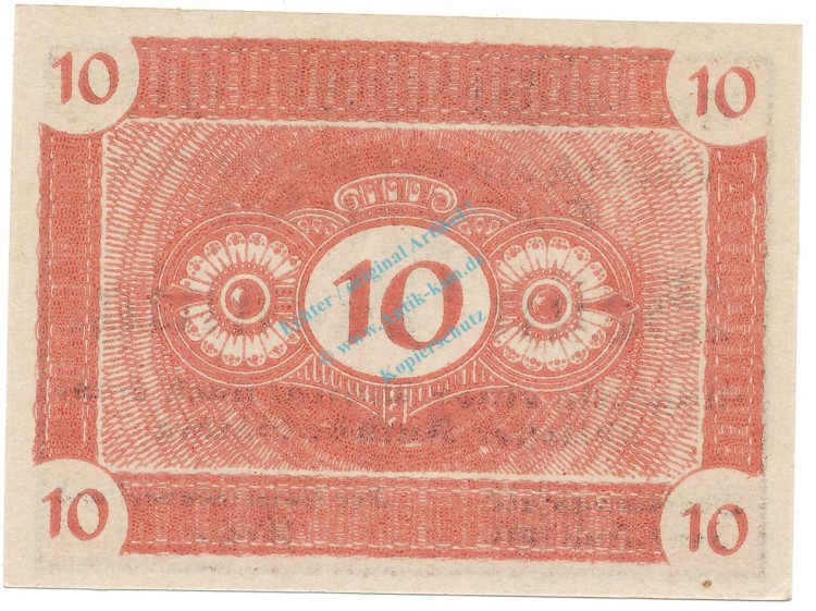 Stadtlengsfeld , Notgeld 10 Pfennig Schein unc-kfr. Ti.7055.05.11 TH 1917 Verkehrsausgabe -4282-