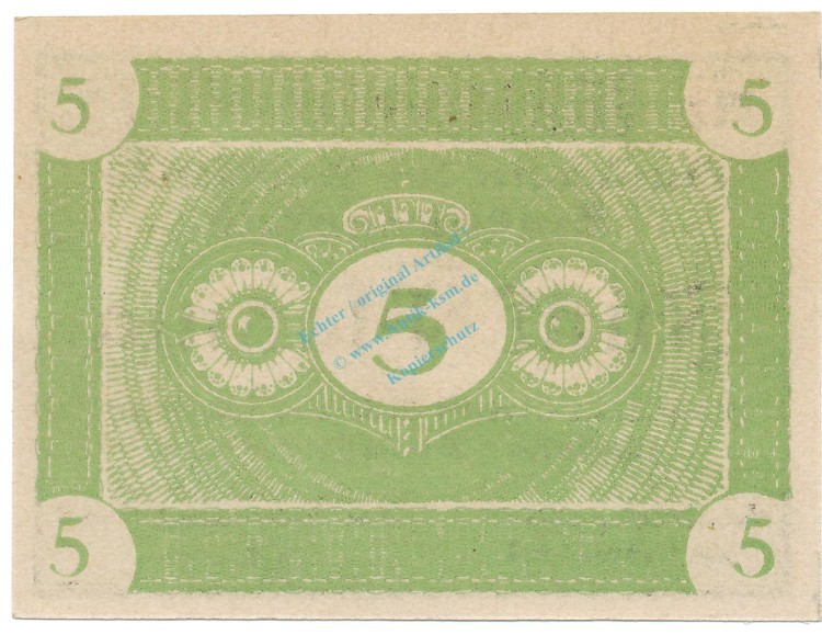 Stadtlengsfeld , Notgeld 5 Pfennig Schein unc-kfr. Ti.7055.05.10 TH 1917 Verkehrsausgabe -4281-