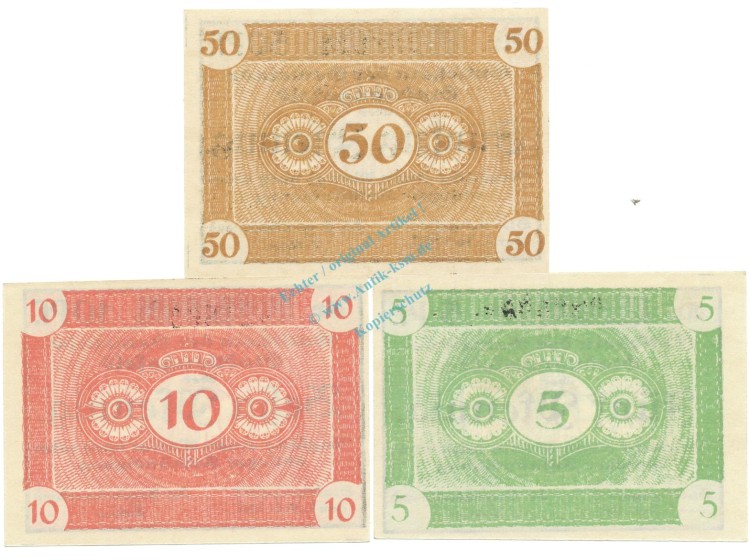 Stadtlengsfeld , Notgeld Set 3 Scheine unc-kfr. Ti.7055.05.30-32 TH 1917 Verkehrsausgabe -4277-