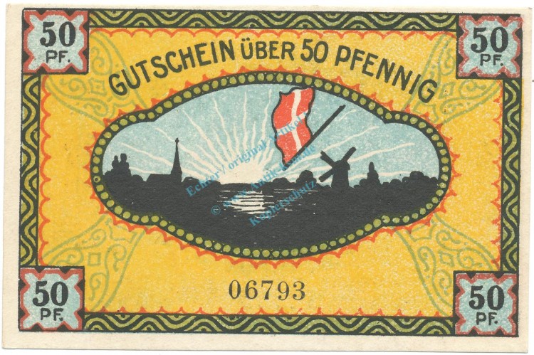 Steinfeld , Notgeld 50 Pfennig -Fehldruck- unc-kfr. M-G 1262.3 , SH 1920 Seriennotgeld -5727-