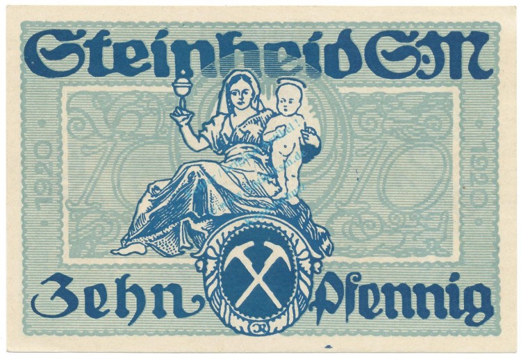 Steinheid , Notgeld 10 Pfennig Schein unc-kfr. Ti.7125.05.10 TH 1920 Verkehrsausgabe -4258-