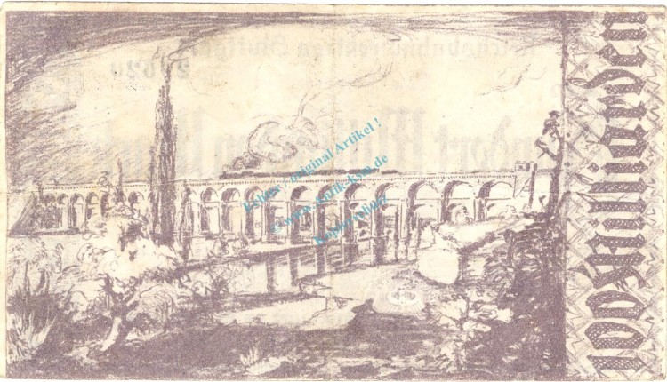 Stuttgart , Banknote 100 Milliarden Mark Schein in gbr. Keller 4926.h , Württemberg 1923 Inflation