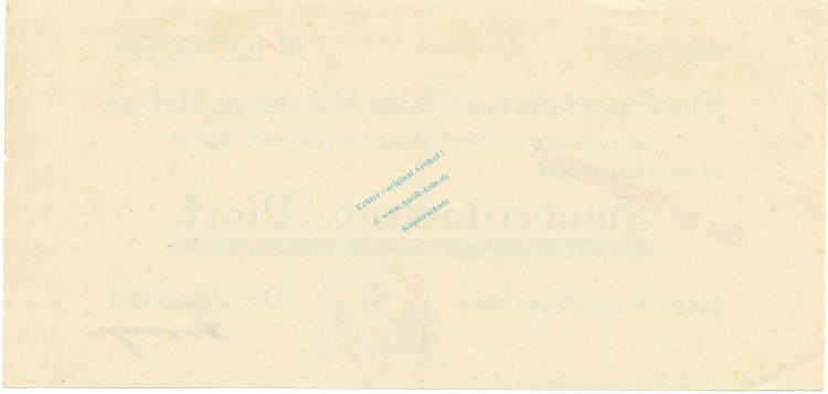 Uelzen , Banknote 100.000 Mark L-gbr. Keller 5258.b Niedersachsen 1923 Inflation -3611-
