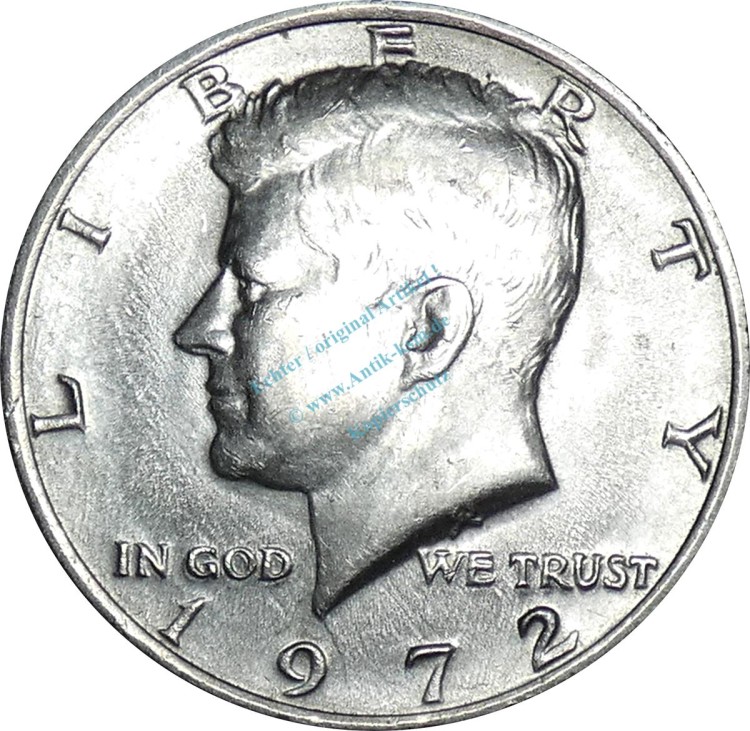 USA , 1 halber Dollar 1972 -John F. Kennedy- , ss-vz -0206-