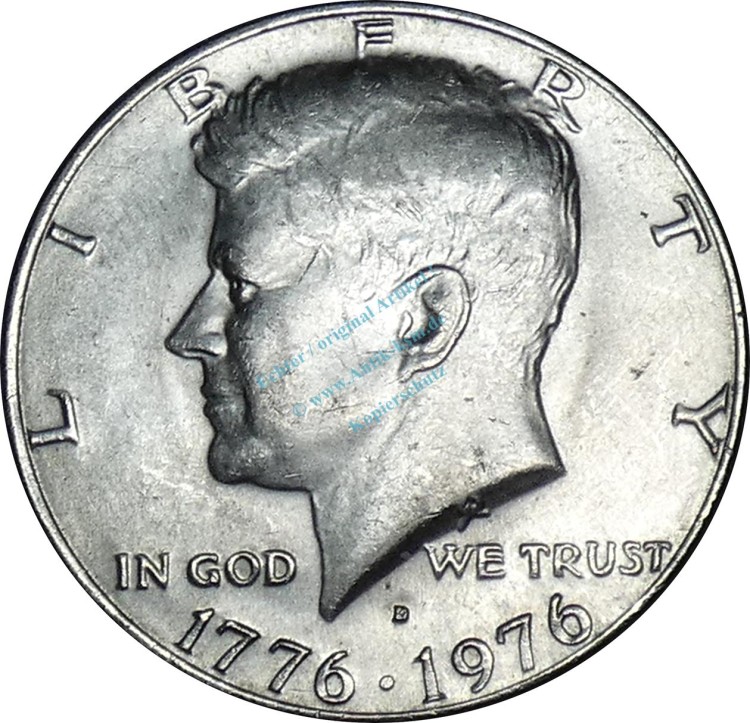 USA , 1 halber Dollar 1976 D -Kennedy-independence Hall- , ss-vz -0202-