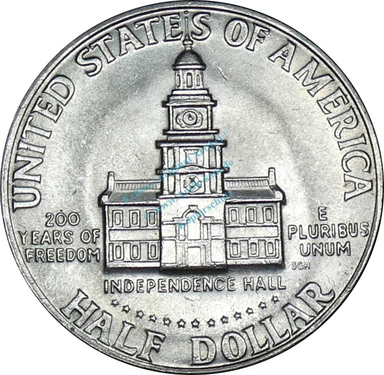 USA , 1 halber Dollar 1976 D -Kennedy-independence Hall- , ss-vz -0202-