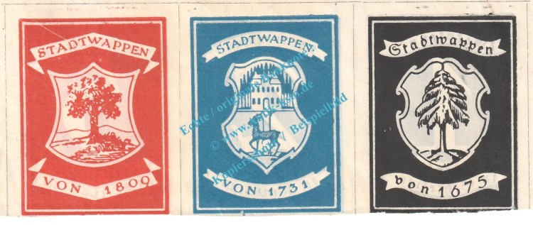 Waldenburg , Notgeld Streifen mit 3 Scheinen in kfr. M-G 1371.11 , Schlesien o.D. Seriennotgeld