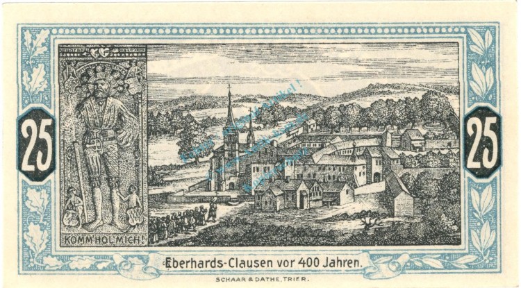 Wittlich , Notgeld 25 Pfennig -blau- unc-kfr. Ti.8030.10.25 , Rheinland 1921 Verkehrsausgabe