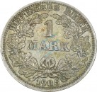 1 Mark Kursmünze -gr. Adler- 1905 D -deutsches Kaiserreich- s-ss J.17 -0858-