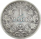 1 Mark Kursmünze -kl. Adler- 1875 G -deutsches Kaiserreich- s-ss J.9 -0844-