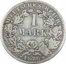 1 Mark Kursmünze -kl. Adler- 1876 A -deutsches Kaiserreich- s-ss J.9 -0843-