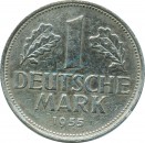 1 Mark Kursmmünze 1955 G -Bundesrepublik Deutschland- s-ss , J.385 -0706-