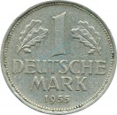 1 Mark Kursmmünze 1955 G -Bundesrepublik Deutschland- s-ss , J.385 -0709-