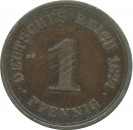 1 Pfennig Kursmünze 1874 E -deutsches Kaiserreich- ss , J.1 -0714-
