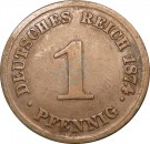 1 Pfennig Kursmünze 1874 H -Deutsches Kaiserreich- s-ss , J.1 -0754-