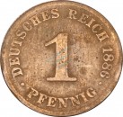 1 Pfennig Kursmünze 1886 J -deutsches Kaiserreich- s-ss , J.1 -0723-