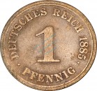 1 Reichs Pfennig Kursmünze 1885 A -Deutsches Kaiserreich- s , J.1 -0780-