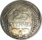 25 Pfennig Kursmünze -gr. Adler- 1911 A -deutsches Kaiserreich- ss-vz J.18 -0822-