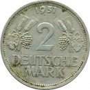 2 Mark Kursmmünze 1951 G -Ähren Weinblätter Trauben- ss , J.386 -0702-