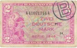 2 Mark Schein -B Stpl- gbr 1948 WBZ-15, Ros.235, P.3.b-d , Bank deutscher Länder -1297-