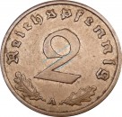 2 Reichs Pfennig Kursmünze 1937 A -Deutsches Reich- ss-vz , J.362 -0779-