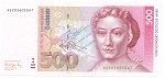 500 D-Mark Schein -AD...A- unc-kfr 1991 BRD-45, Ros.301, P.43.a , Deutsche Bundesbank -1265-