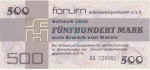 500 Mark Forum Scheck unc-kfr. 1979 DDR-36, Ros.373, P.FX7 , DDR -1306-