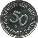 50 Pfennig Kursmmünze 1994 D -Bundesrepublik Deutschland- vz-stgl , J.384 -0688-