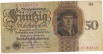 50 Reichsmark Schein -V- 1924 gbr-. DEU.176, Ros.170, P.177 deutsche Reichsbank -1315-