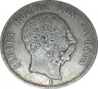 5 Mark Münze 1875 E -Albert König von Sachsen 1873 bis 1902- , s-ss , J.122 -0636-