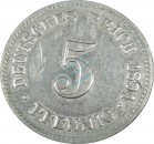 5 Pfennig Kursmünze -gr. Adler- 1894 G -deutsches Kaiserreich- ss-vz J.12 -0874-