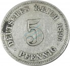 5 Pfennig Kursmünze -gr. Adler- 1896 E -deutsches Kaiserreich- ss J.12 -0877-