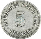 5 Pfennig Kursmünze -gr. Adler- 1903 F -deutsches Kaiserreich- ss-vz J.12 -0886-