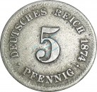 5 Pfennig Kursmünze -kl. Adler- 1874 E -deutsches Kaiserreich- s J.3 -0824-