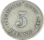 5 Pfennig Kursmünze -kl. Adler- 1888 G -deutsches Kaiserreich- s-ss J.3 -0831-