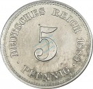 5 Pfennig Kursmünze -kl. Adler- 1889 E -deutsches Kaiserreich- ss-vz J.3 -0866-