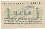 Alfeld , Banknote 1 Mark MUSTER-Schein in kfr. Geiger 007.01.M , Niedersachsen 1918 Grossnotgeld