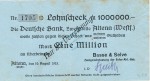 Altena , Banknote 1 Million Mark Scheck gbr. Topp 19.g , Westfalen 1923 Inflation
