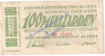 Altona , Banknote 100 Milliarden Mark Schein in gbr. Keller 80.m , Schleswig Holstein 1923 Grossnotgeld Inflation