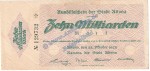Altona , Banknote 10 Milliarden Mark Schein in gbr. Keller 79.h , Schleswig Holstein 1923 Grossnotgeld Inflation