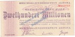 Altona , Banknote 200 Millionen Mark Schein in gbr. Keller 80.i , Schleswig Holstein 1923 Grossnotgeld Inflation