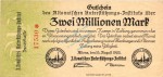 Altona , Banknote 2 Millionen Mark Schein L-gbr. Keller 81.c , Schleswig 1923 Inflation