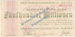 Altona , Banknote 500 Millionen Mark Schein in gbr. Keller 80.i , Schleswig Holstein 1923 Grossnotgeld Inflation