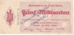 Altona , Banknote 5 Milliarden Mark Schein in gbr. Keller 79.h , Schleswig Holstein 1923 Grossnotgeld Inflation