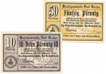 Bad Sulza , Notgeld Set 2 Scheine unc-kfr. Ti.7230.05.20-21 S 1920 Verkehrsausgabe -4317-