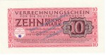 Banknote , 10 Mark Scheine in kfr. DWM-10, Ros.513, M40 , deutsche Wehrmacht 1944 3.Reich
