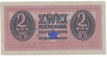 Banknote , 2 Mark Schein in kfr. DWM-7, Ros.506, M.37, deutsche Wehrmacht - 3. Reich
