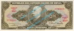 Banknote Brasilien - Brazil , 5 Cruzeiros Schein von 1963 in unc - kfr
