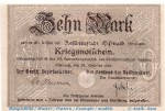 Banknote Eisenach , 10 Mark Schein in kfr. Geiger 121.02.a , 24.10.1918 , Thüringen Großnotgeld